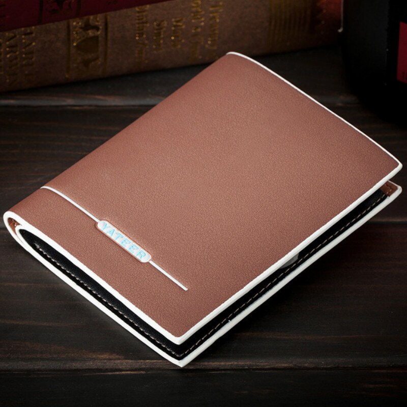 Retro Short Bifold Wallet for Men Small Leather Cards Wallets Purse Purses Male Mens Wallet Slim Business ID Card Holders Wallet