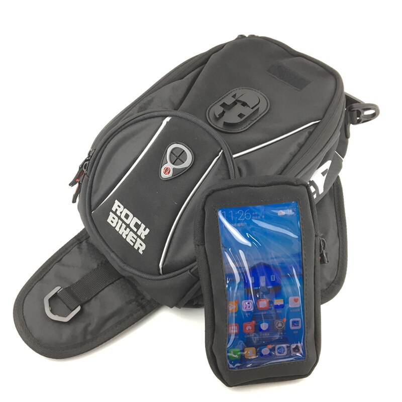 Sac à dos magnétique étanche pour moto, sacoche de selle à bandoulière simple, étui de téléphone avec housse de pluie