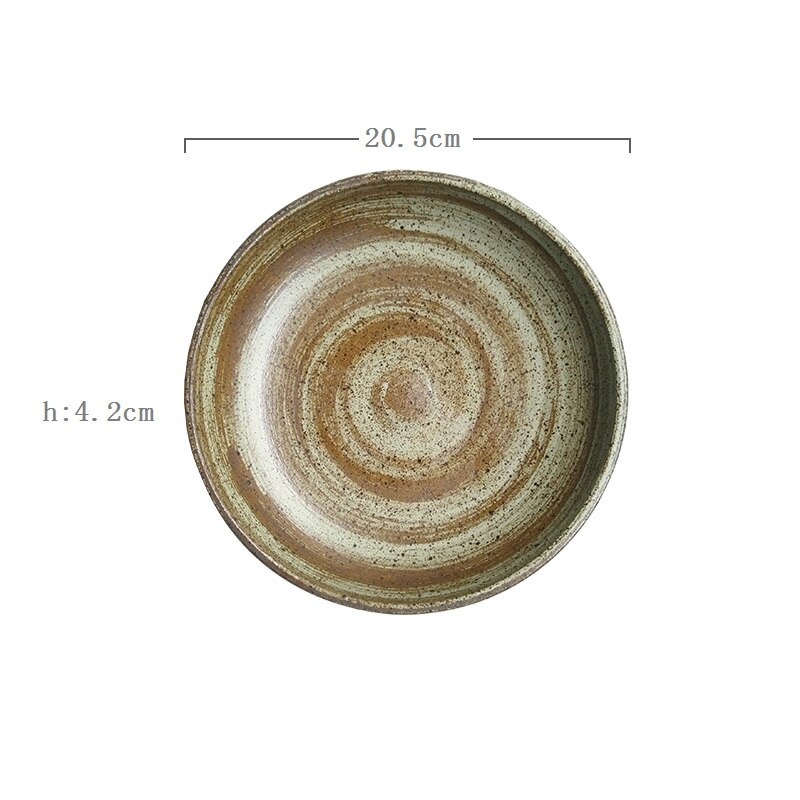 CHANSHOVA, conjunto moderno de plato redondo de cerámica grueso pintado a mano de estilo antiguo Vintage, platos, taza de té, juego de cuencos, utensilios de cocina H000: 3