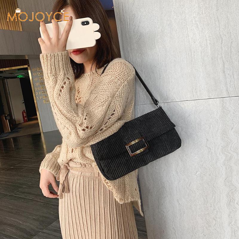 femmes velours côtelé Packs paquet avancé sacs à bandoulière couleur Pure fourre-tout Vintage voyage sac à main sac à main directe