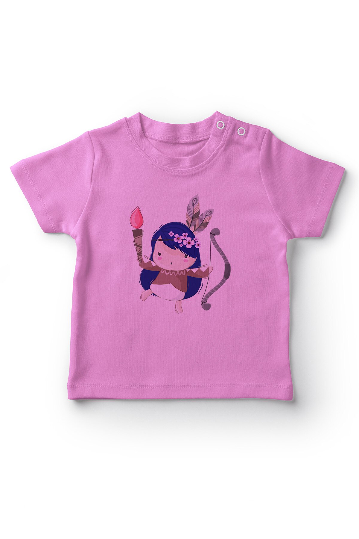 Camiseta rosa do bebê da menina doce indiana do bebê de angemiel