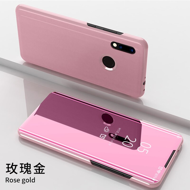 per ZTE V10 Caso di Vita Dello Specchio di Lusso di Vibrazione Del Cuoio Cassa Del Telefono per ZTE lama V10 Vita Del Basamento di Protezione Del Telefono Antiurto sacchetto Della Copertura: rosa oro