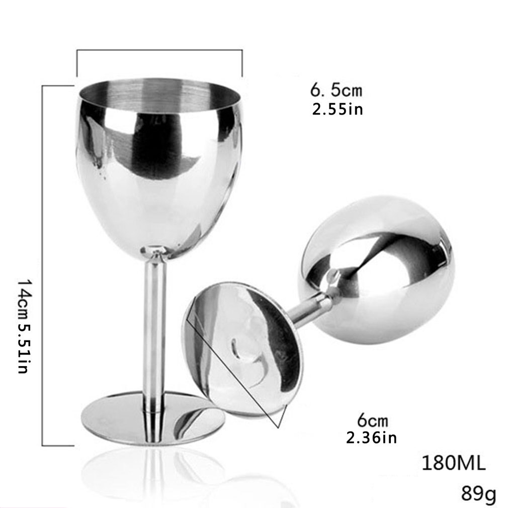 Stainless Steel Red Wine Goblet Bar Party Beer Juice Drink Champagne Cup Rust Resistant Durable Easy to Clean Party Supplies
