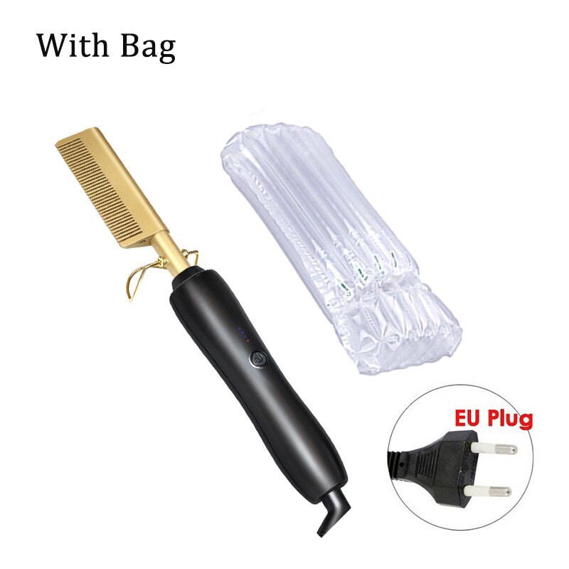 Verwarming Kam Stijltang Kam Ijzer Rechte Borstel Curling Iron Hair Curler Kam Us/Eu/Uk Pulg strijkijzers Stijltangen: Roze