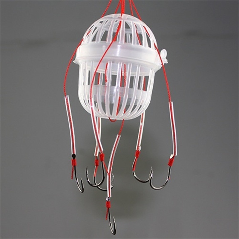 Explosion Fishing Hooks Spherical Sea Box Monsters with Six Strong Carbon Steel Fishing Feeder Jig Accessories