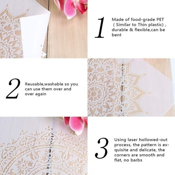 A4 29 * 21cm djur katt mandala gör-det-själv-schabloner väggmålning scrapbook färgläggning prägling album dekorativ papperskortmall