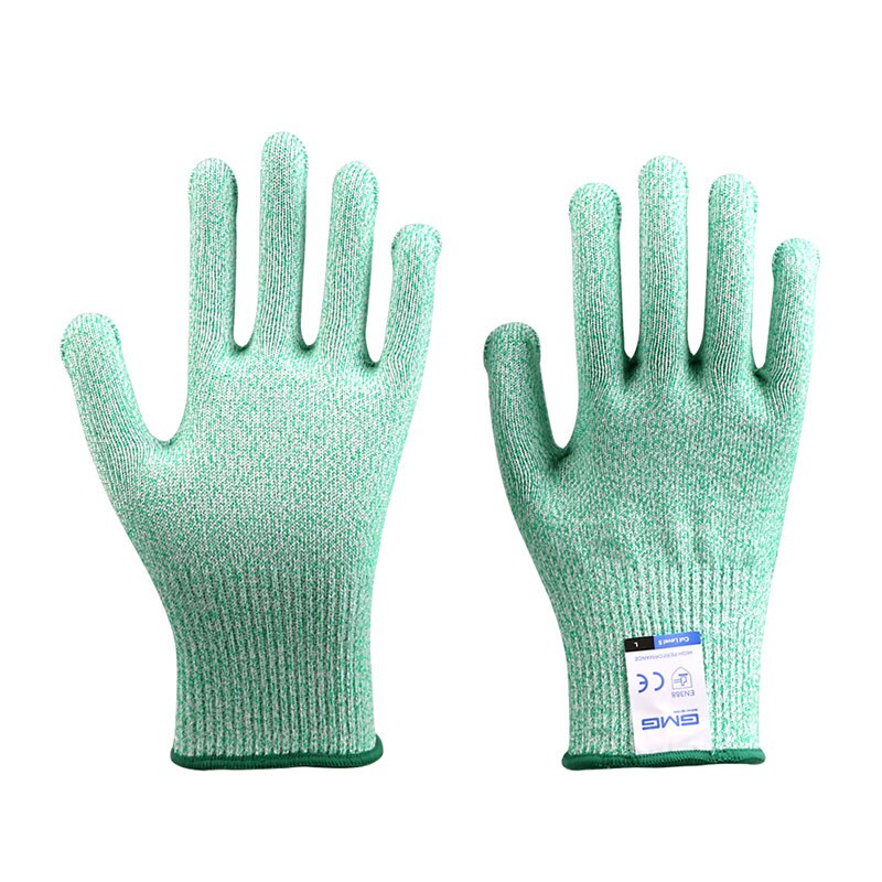 Cut Resistant Gloves Level 5 GMG Multicolor HPPE Food Grade For Kitchen Anti Cut Gloves Cut Proof Gloves: Green / S