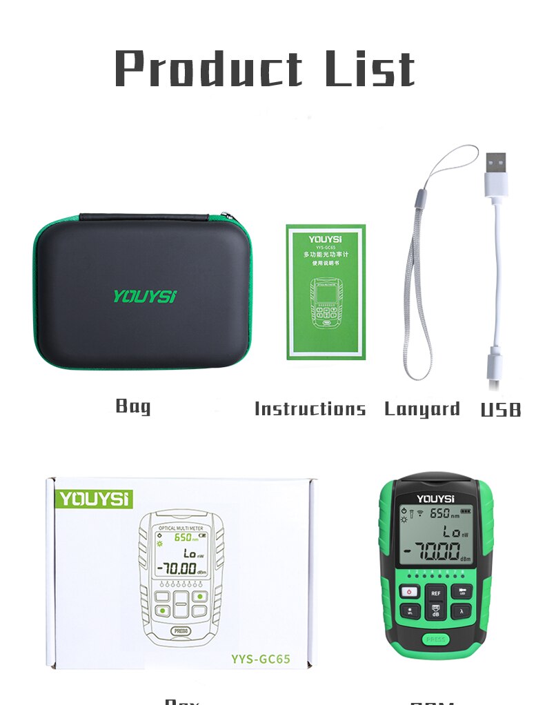 4 in1 5g 10 bølgelengde optisk fiber strømmåler visuell feilsøker nettverkskabel test optisk fiber tester opm vfl