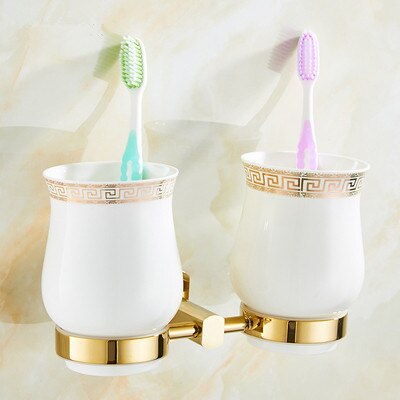 Bathroom Accessories Set Brass Gold Towel Rack Toilet Brush Holder Corner Shelf Paper Holder Soap Dish Hooks Bath Hardware Sets: toothbrush holder