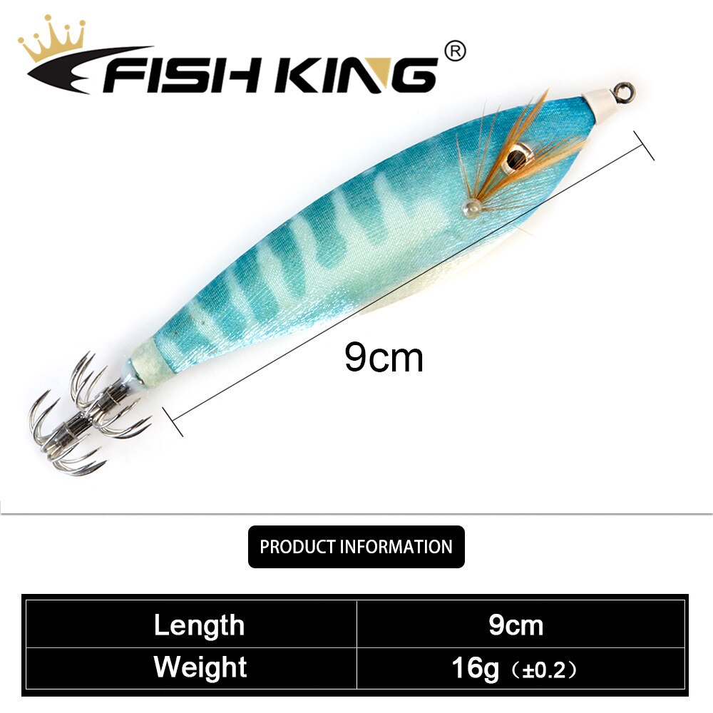 Fiske drag bläckfisk krok 9cm 16g självlysande wobblers jigging ocean bläckfisk bläckfisk trä räkor hårda beten 3d ögon jiggar