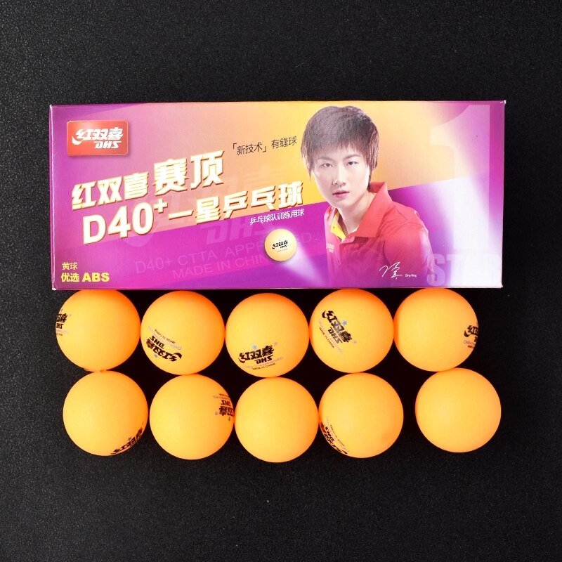 DHS Ping Pong 10 Packing Competition Training Ping-pong Material Seamed D40+ PP Ball Table Tennis Ball