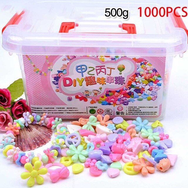 1000Pcs Diy Kralen Speelgoed Kinderen Met Opbergdoos Handgemaakte Educatief Creatieve Armband Sieraden Meisje Sieraden Maken Speelgoed: S