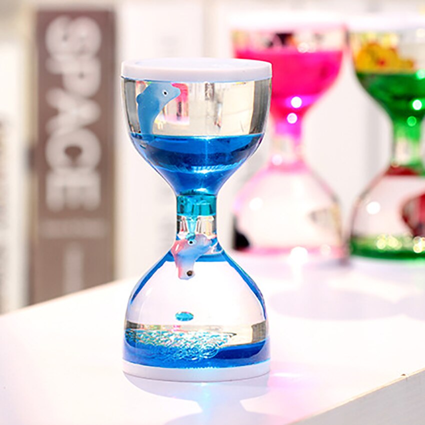 Minuteur à mouvement de mouvement liquide | Jouet de bureau, créatures marines flottantes, minuterie de liquide, sablier pour jeu sensoriel
