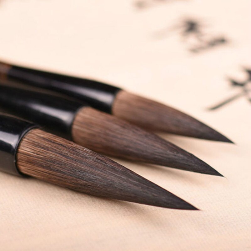 Luxurious Chinese Calligraphy Brushes Pen Set Rabbit Hair Regular Script Writing Brush Pen Escolar the Scholar&#39;s Four Jewels