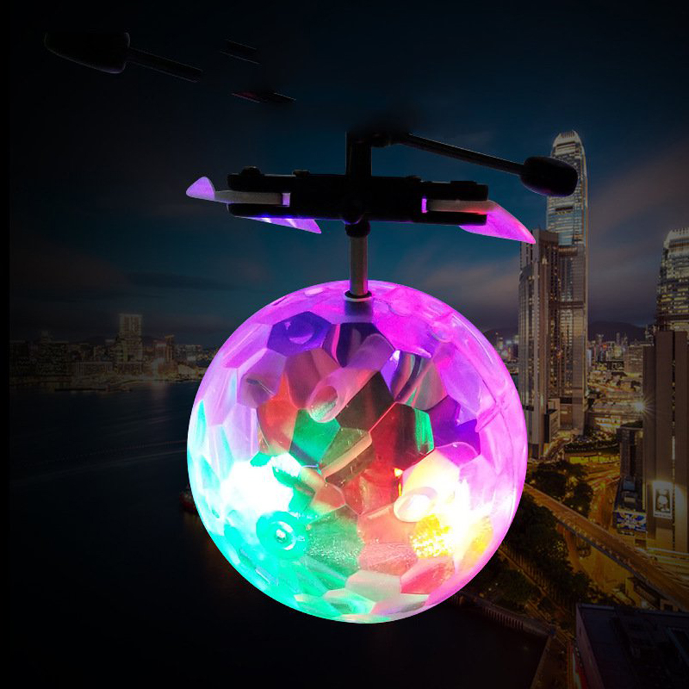 Sensor de detección de aviones, colorida bola voladora brillante, iluminación LED integrada para niños adolescentes, juguetes eléctricos para niños,