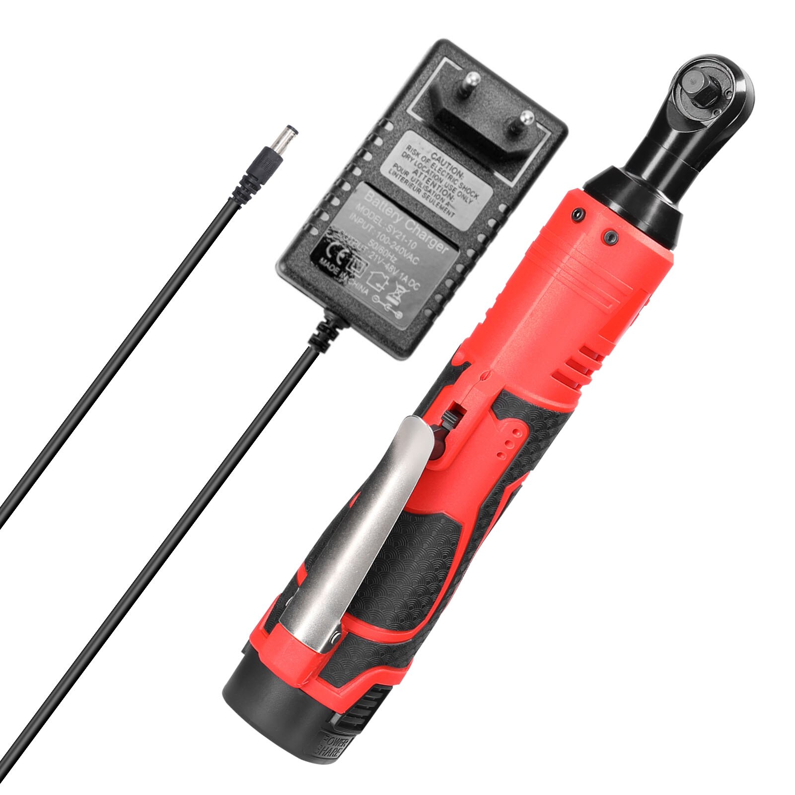 16.8V Impact Wrench Cordless Rechargeable Electric Wrench 3/8 Inch 90° Right Angle Ratchet Wrenches Impact Driver Power Tool