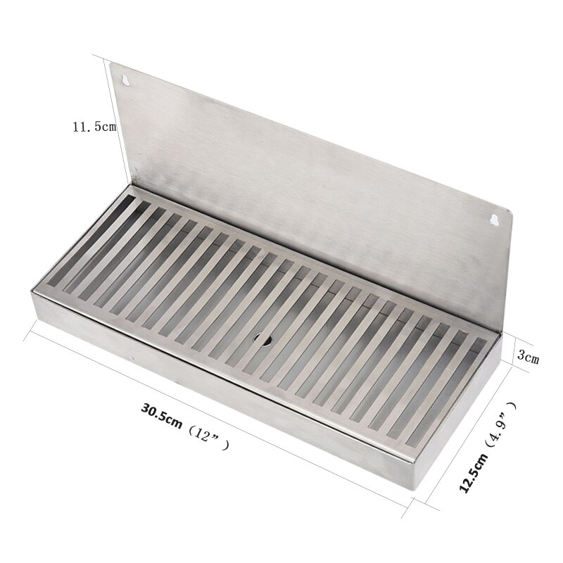 Beer Drip Tray Stainless Steel 304 Wall Mount Drip Tray with Hole Drain ,Drainer At The Bottom,Kegging Equipment,Homebrew Supply