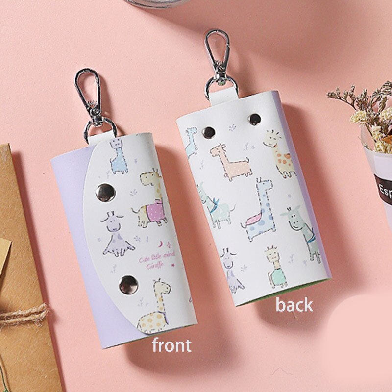 Nouvelle mignon animaux clé sac pour femmes PU cuir porte-clés portefeuilles femmes de ménage voiture porte-clés étui cuir porte-clés pochette: 4