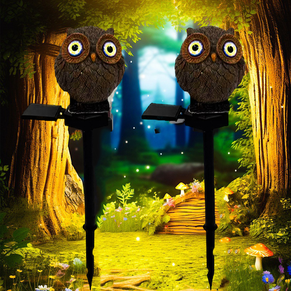 Halloween uil tuinlamp op zonne-energie, waterdicht, uilenlamp op zonne-energie voor tuin, terras, erf, gazon en pad.