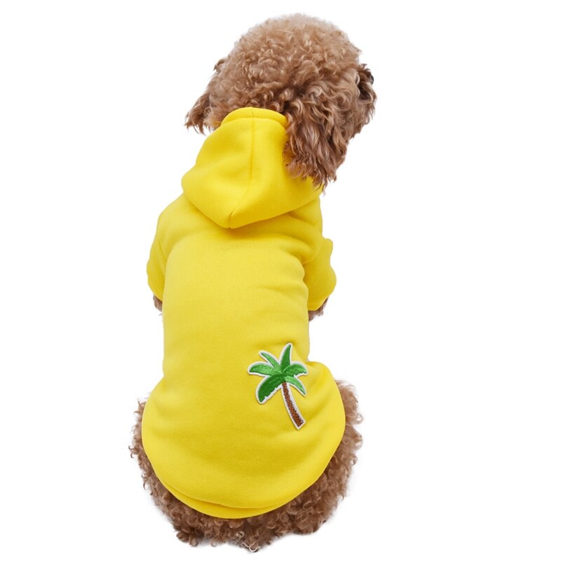 Pet Cute 2 Legged Hoodie Autumn Winter Thickening Warm Dog Clothes Outfit Tops Hooded Sweater For Dogs 2 2 2 2 1: YELLOW / M