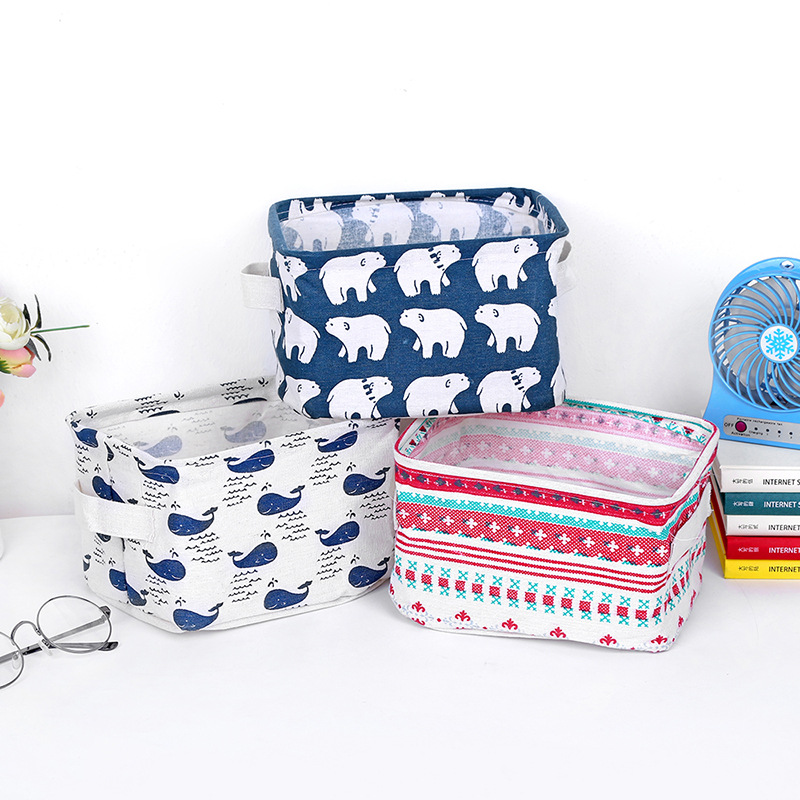 Pöytätulostettu söpö kankaalle säilytyslaatikot kaappi lelu säilytyskori kontti järjestäjä kodin kangas kuutio säilytyslaatikot