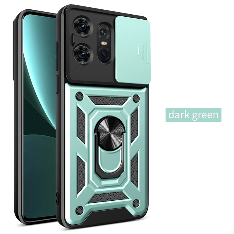 Pansercover til motorola moto edge 50 pro fusion ultra edge 40 neo med linsebeskyttelse og magnetisk ringholder.: Abs / Grøn