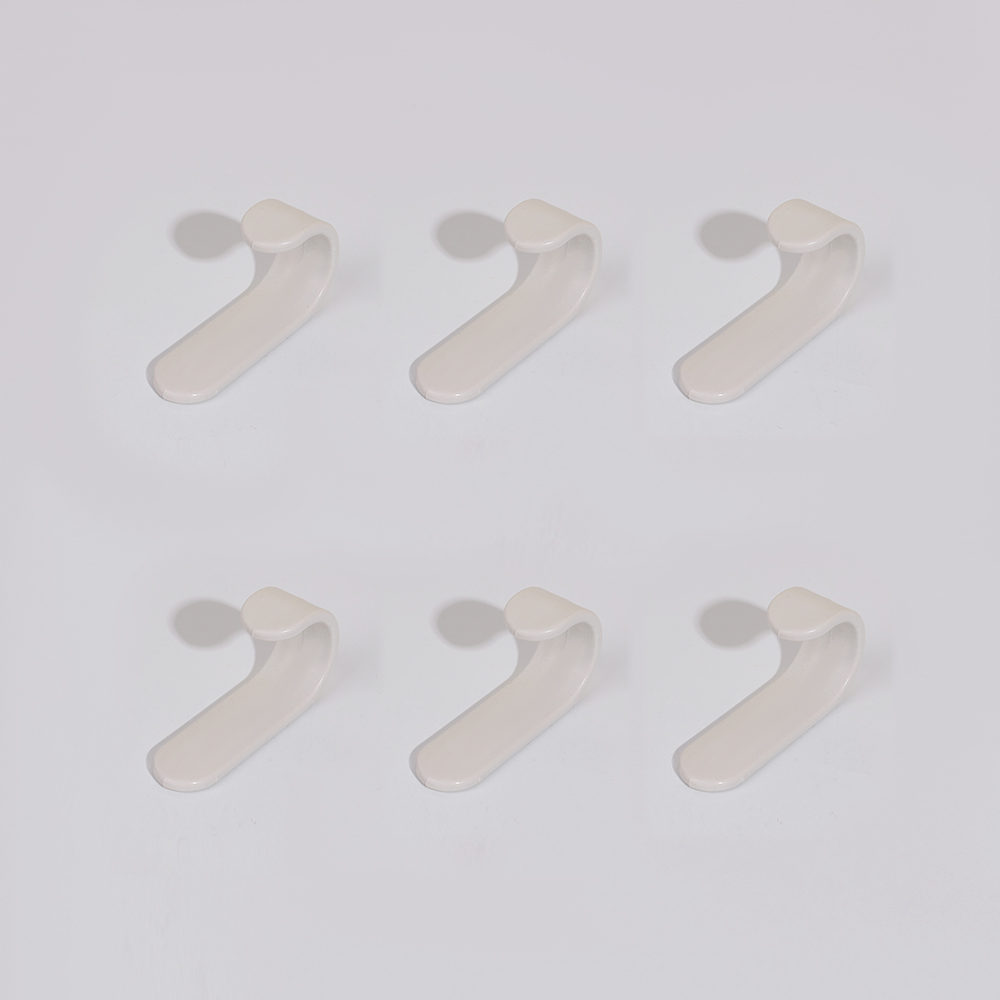 6 stks/set J-vormige Zelfklevende Haken Plastic Deur Muurhangers Snoep Kleur Sterke Haak voor Keuken Badkamer Slaapkamer Hal: Rose Gold