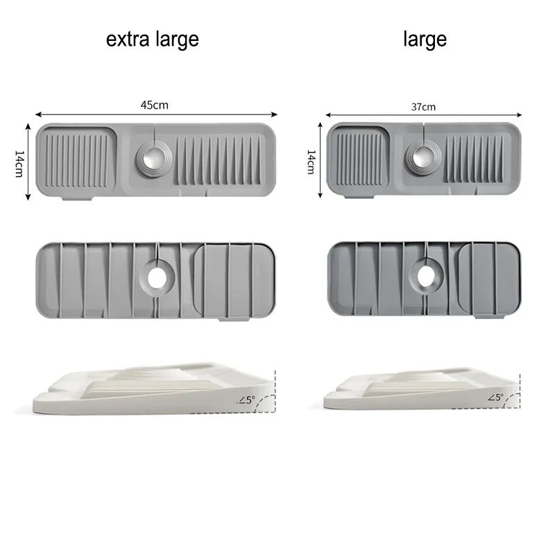 Kitchen Silicone Splash Pad Sink Faucet Splash Catcher Countertop Drainage Drying Mats Protector Mat Draining Pad Kitchen Gadget