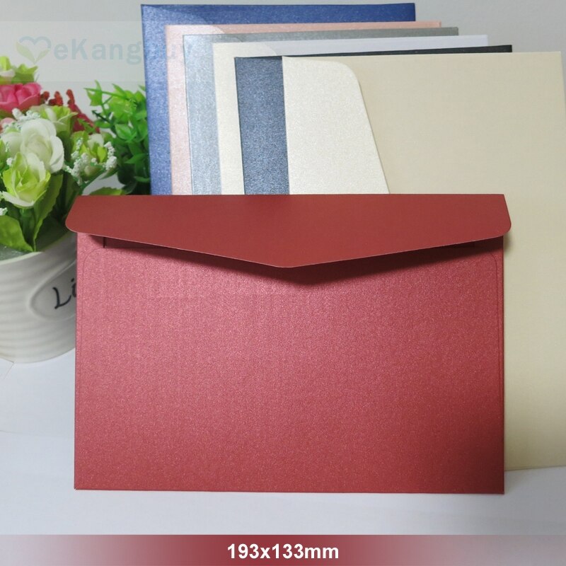 25pcs/lot 193x133mm(7.5" x 5.2") Pearl Color Paper Envelope 250g card Envelopes Invitation Envelope