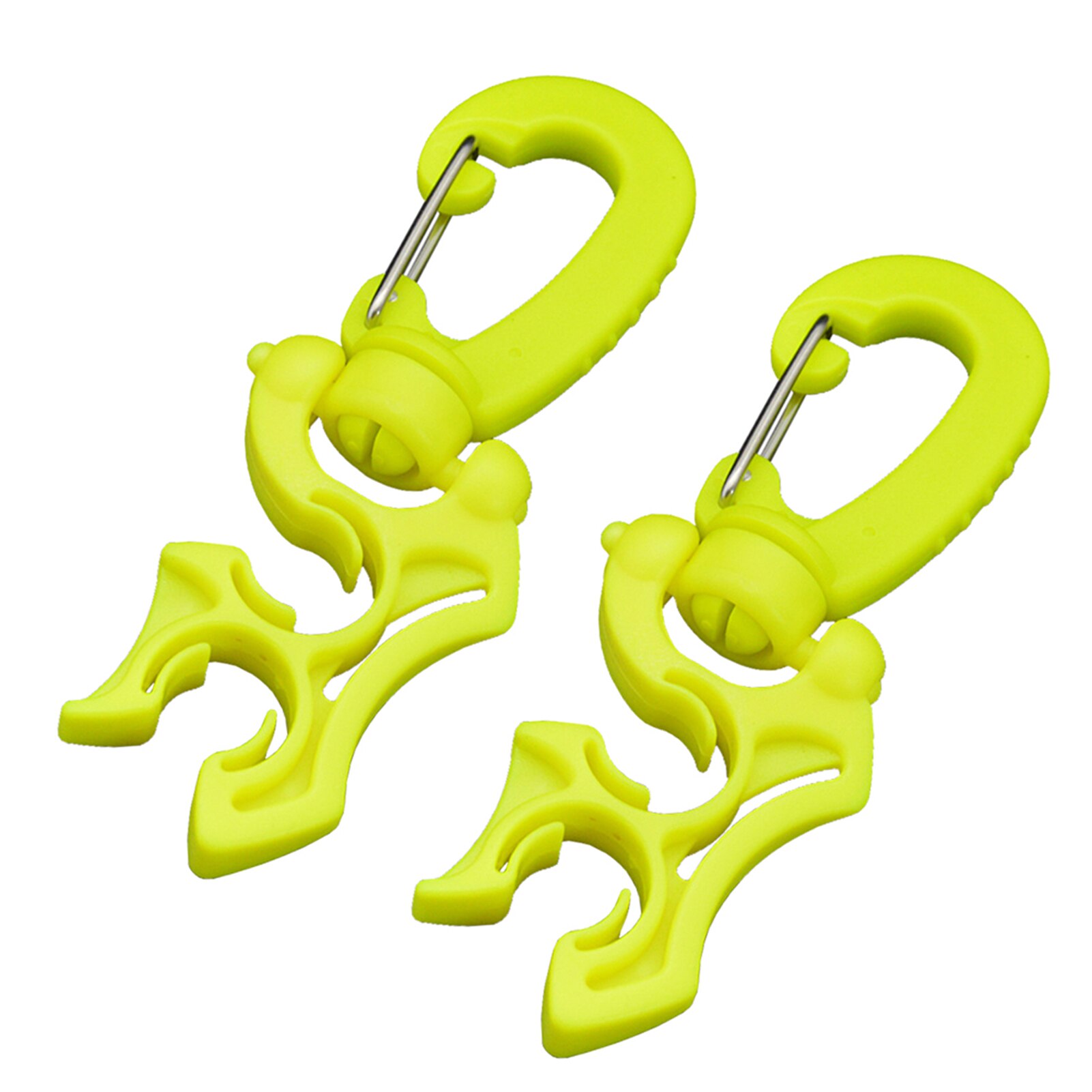 2 Packs Scuba Diving Double BCD Regulator Hose Holder with Clip Suit for Low/High Pressure Hoses Regulators Gauges Accessory: Fluorescent Green