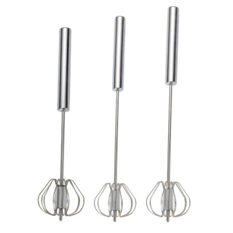 Egg Beater 304 Stainless Steel Egg Whisk Manual Hand Mixer Self Turning Egg Stirrer Kitchen Accessories Egg Tools