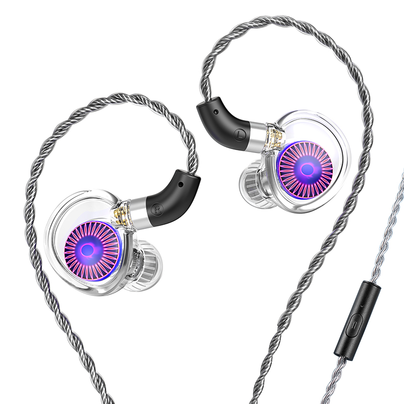 Słuchawki TRN Medusa Wysokowydajne słuchawki HiFi DLC Dynamiczne sterowniki IEM z 2-pinowym kablem Słuchawki douszne dla xiaomi: WHITE