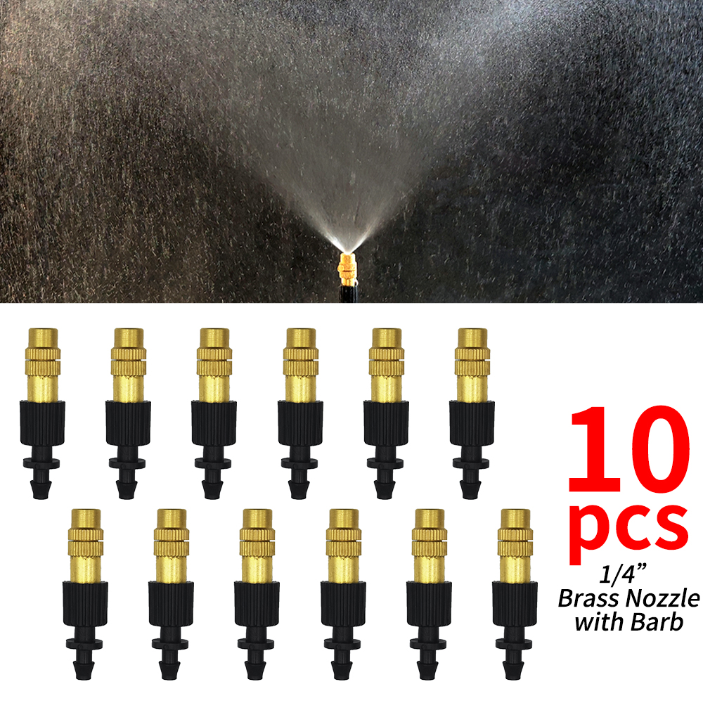 5M-30M Garden Brass Misting Cooling System Irrigation Watering 1/4'' Atomizer Nozzles 4/7mm Hose for Outdoor Greenhouse Pot: Navy Blue