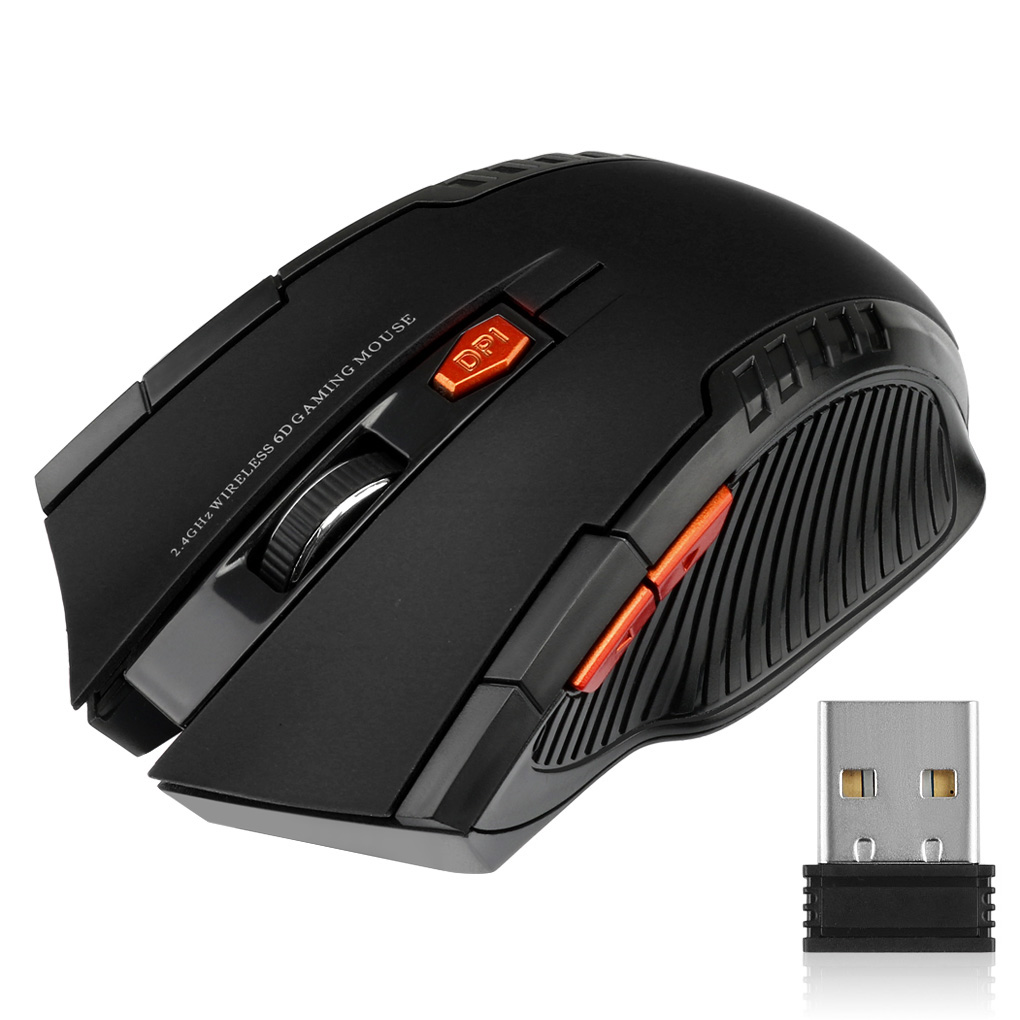 Mysz bezprzewodowa 2.4G Odbiornik USB 6 przycisków Profesjonalne myszy optyczne bezprzewodowe Mysz USB z prawym przewijaniem do laptopa PC Gamer