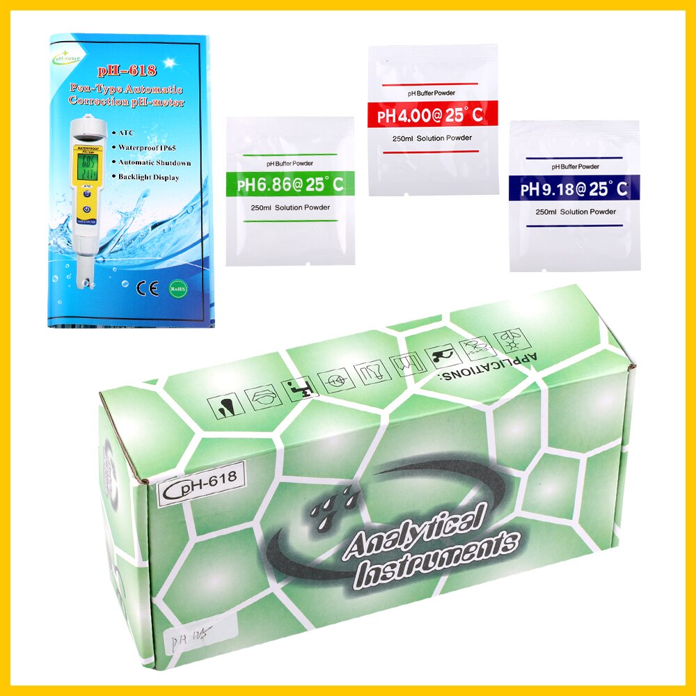 Mini Probe Pen-Type Water Analysis Device Waterproof Acidity Meter Pen Type Analysis Device pH-618