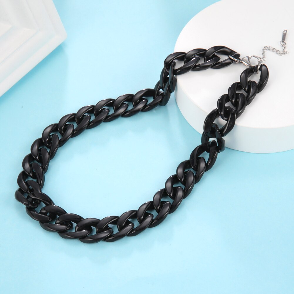 Skyrim Boho Women&#39;s Neck Chain Black Acrylic Choker Necklaces for Girls Korean Party Jewelry Valentine&#39;s Day