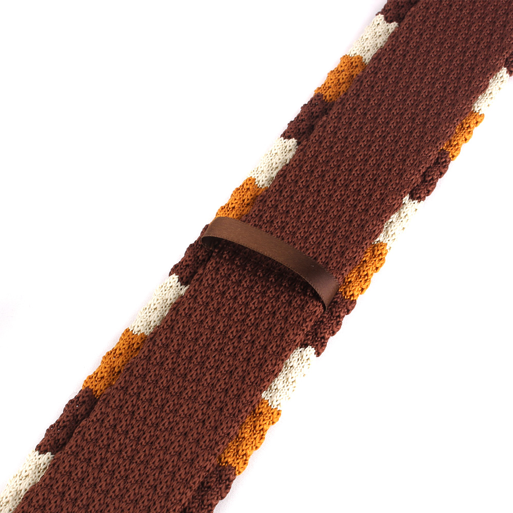 Corbatas de punto a rayas para hombres y mujeres, corbatas delgadas informales para hombres, corbata de cuello de punto delgada para de boda, corbata estrecha marrón
