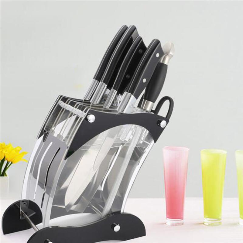 1pc Kitchen Knife Block Acrylic Knife Display Holder Knife Storage Rack Tool Kitchen Knives Accessories