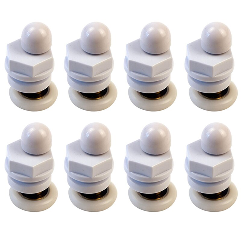 8 Pcs 27mm Diameter Double-Wheeled Replacement Shower Door Roller Runner Wheel