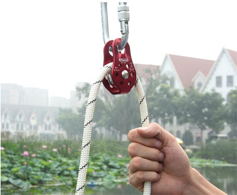 20KN Small Rope Fixed Heavy lifting tool Aluminum and magnesium alloys Lifting downhill Pulley ROPE 1/2 inch