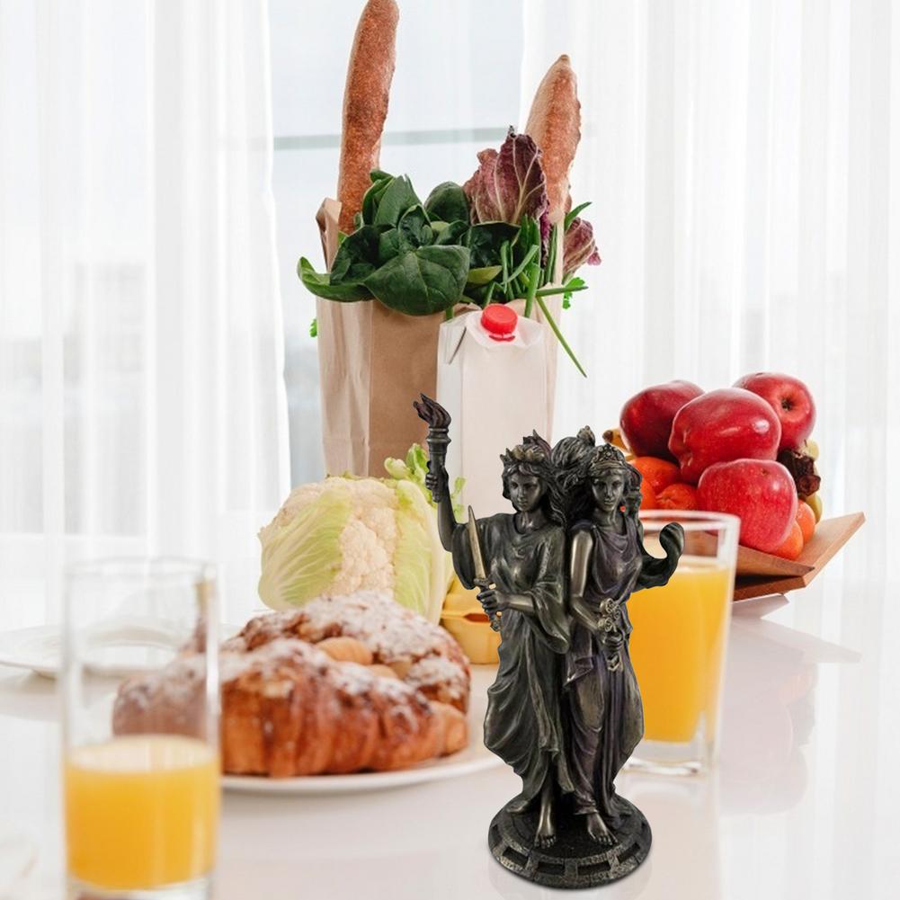 Three Goddesses Resin Statue Ancient Greek Religious Crafts Decoration Three-faced God Sculpture Ornaments Zen Decor Figure
