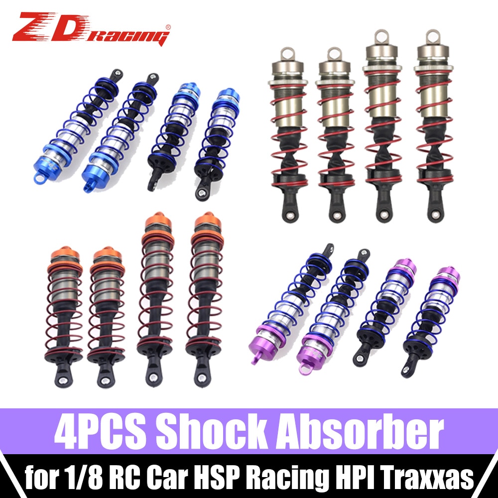 ZD Racing 4PCS Metal Shock Absorber 120mm Front&amp;143mm Rear Damper Suspension for 1/8 RC Car HSP DHK HPI Traxxas JLB Wltoys Drift
