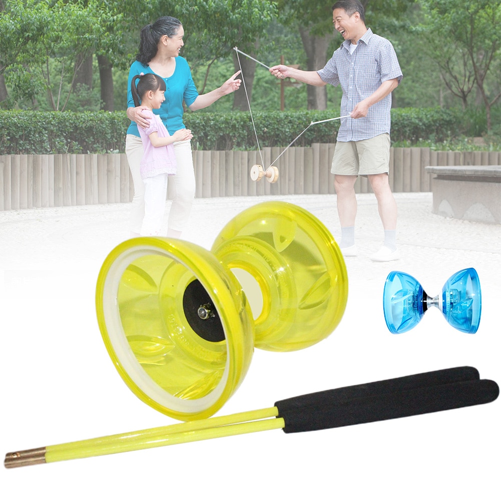 Soft Diabolo Set High Speed Light Glow Hand Play Hobbies Funny With Rope Classic Juggling Toy Bearing Children