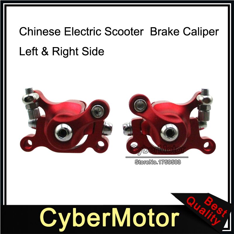 Red Left & Right Side Brake Calipers For Electric Scooter E-Scooter