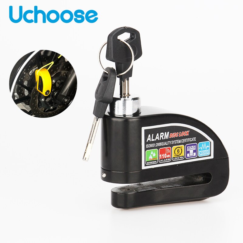 Motorcycle Scooter Metal Security Anti-theft Wheel Disc Brake Lock Alarm 2m Reminder Rope Alarm Lock BikeBrake Bag Spare Battery