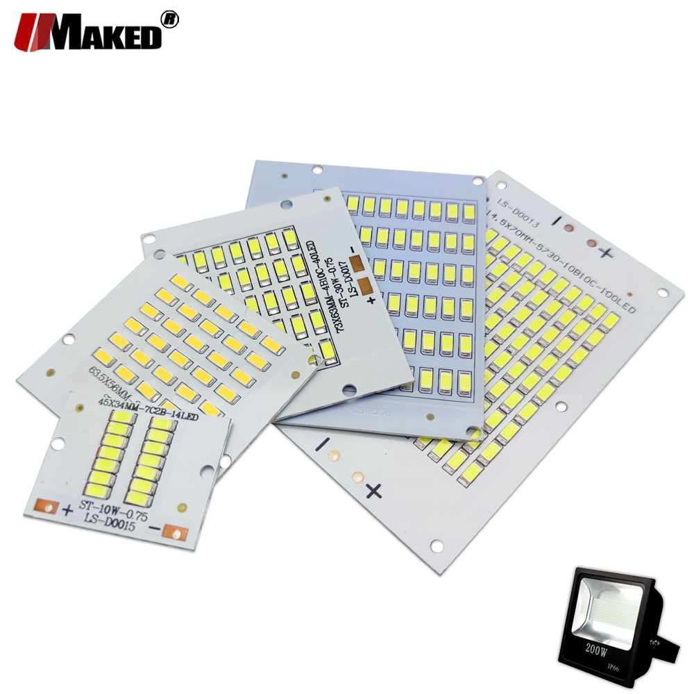 5PC LED PCB Floodlight Plate10W 20W 30W 50W 100W SMD 5730 Aluminum Heatsink Light Source Replace Panel For Outdoor Lamps DIY