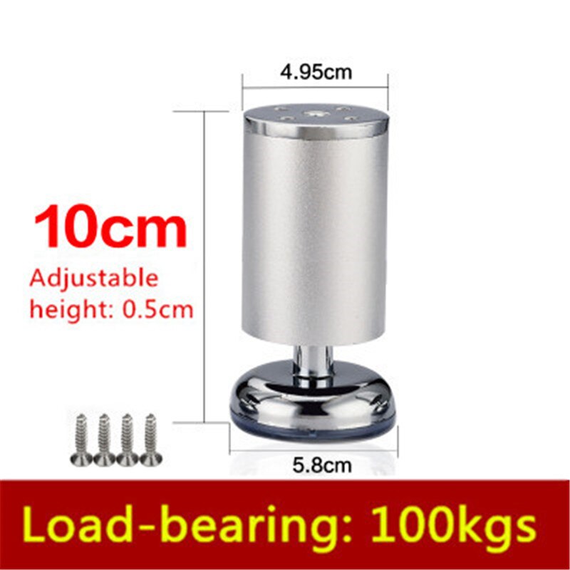 1pc 6cm-30cm möbelben höga skåpben i aluminiumlegering soffben med silikonbas höjdjusterbar 0.5cm: 10cm