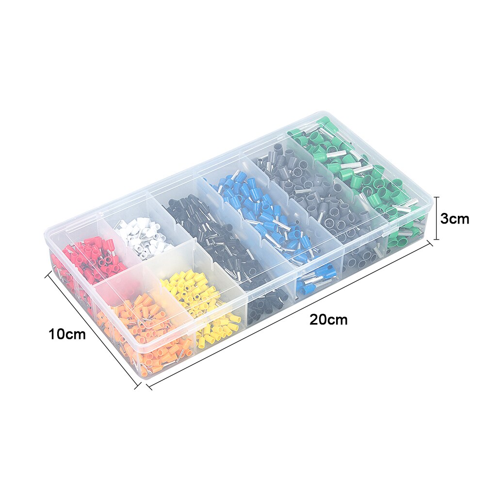 800Pcs Assortment Insulated Ferrule Wire Copper Crimp Terminals Connector Splice 8 Different Sizes Electrical Terminals