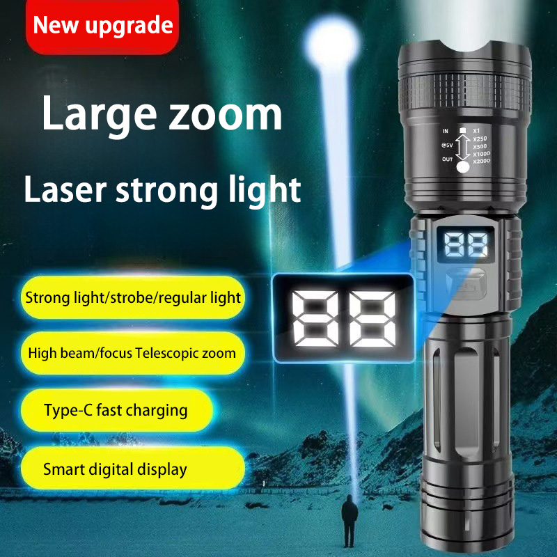 Xiaomi High Power LED Flashlight Rechargeable Flashlight With Side Light Super Bright Long Shot Outdoor Camping Hiking Emergency