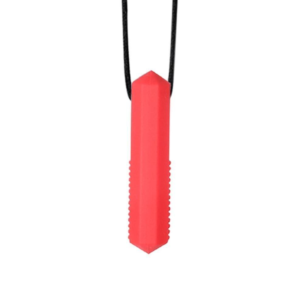 8 colores de silicona de bebé los niños autistas sensorial de dije mordedor collar Molar palo morder Juguetes: C